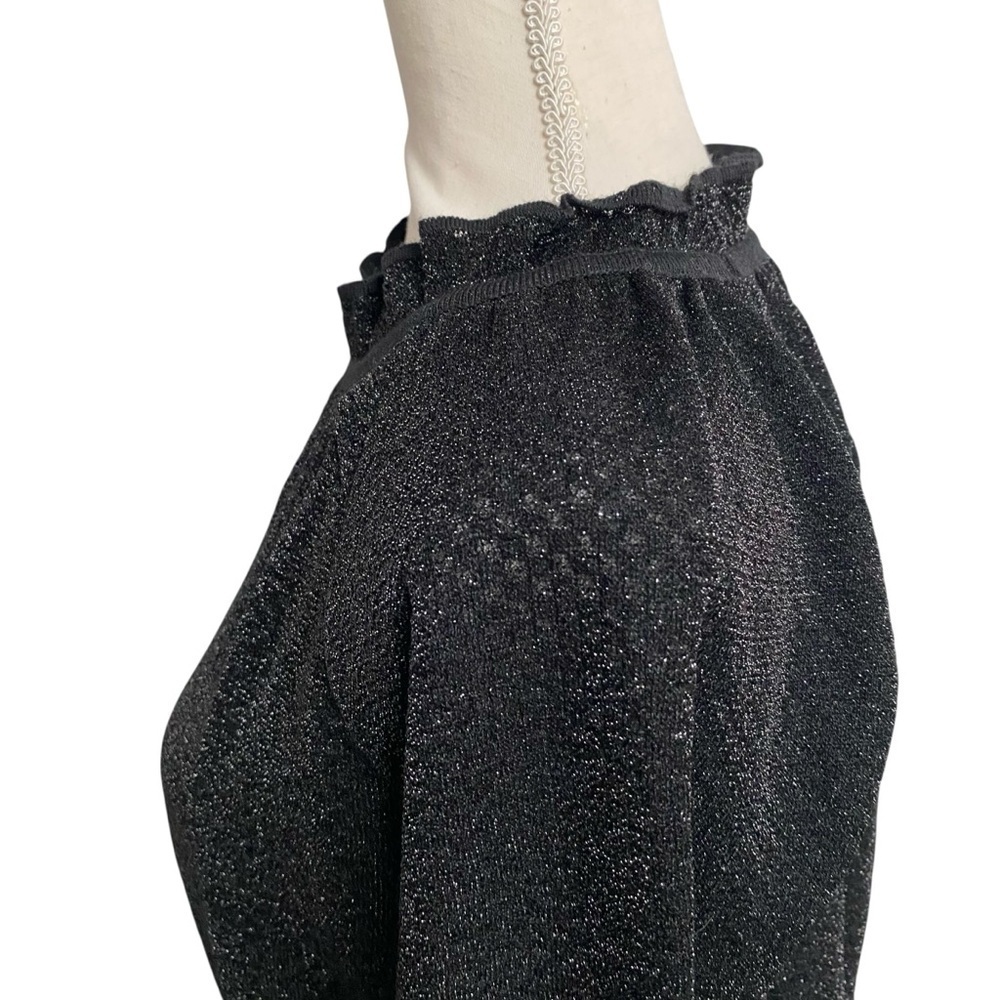 Tory Burch Isabelle Metallic Knit Dress L NWT Black Cocktail Holiday Party - Picture 8 of 16